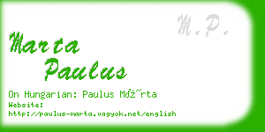 marta paulus business card